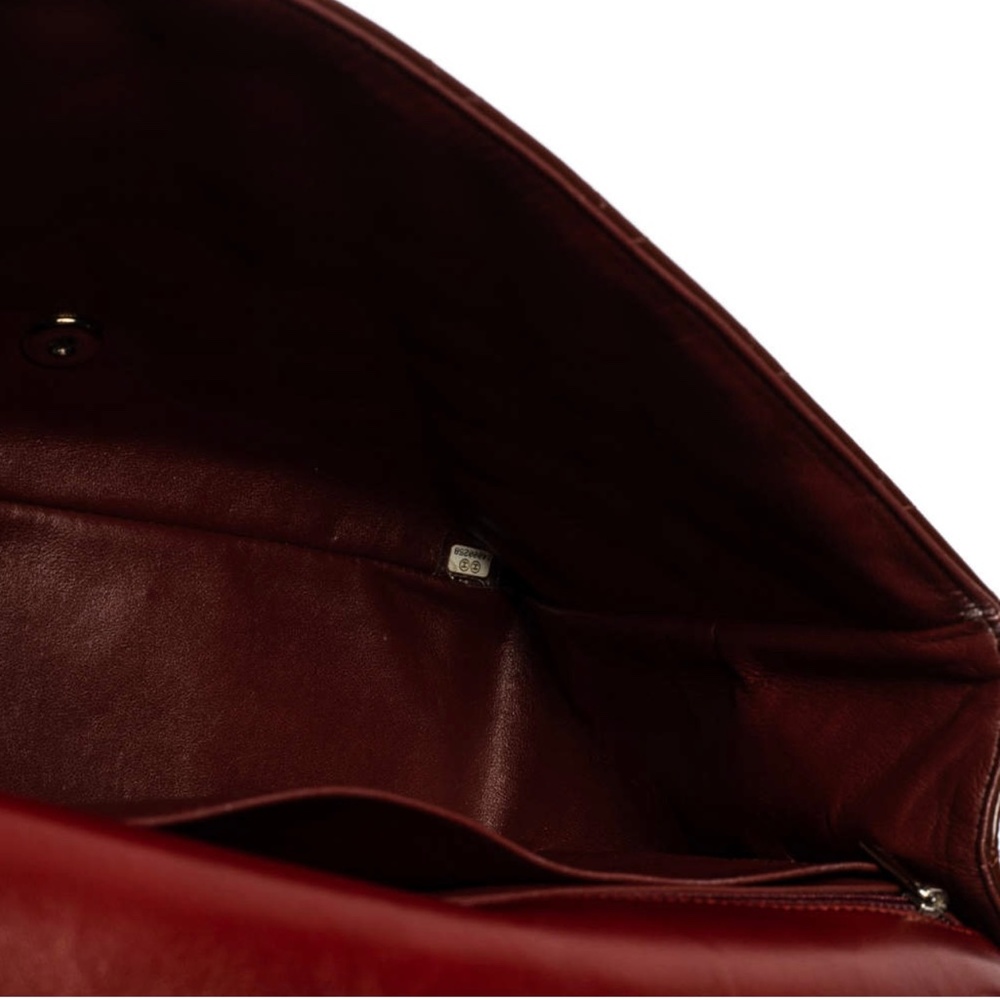 Chanel Burgundy Quilted Patent Leather Maxi Classic Single Flap Bag - Picture 13 of 16